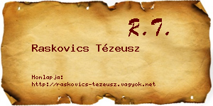 Raskovics Tézeusz névjegykártya